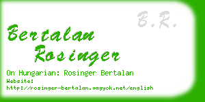 bertalan rosinger business card